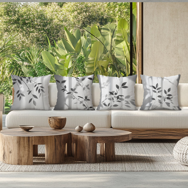 4 housses de coussin décoratives en bambou 4 pièces