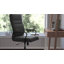 Fauteuil de bureau pivotant à haut dossier avec structure, accoudoirs et roulettes transparentes-2022692704-2022692709