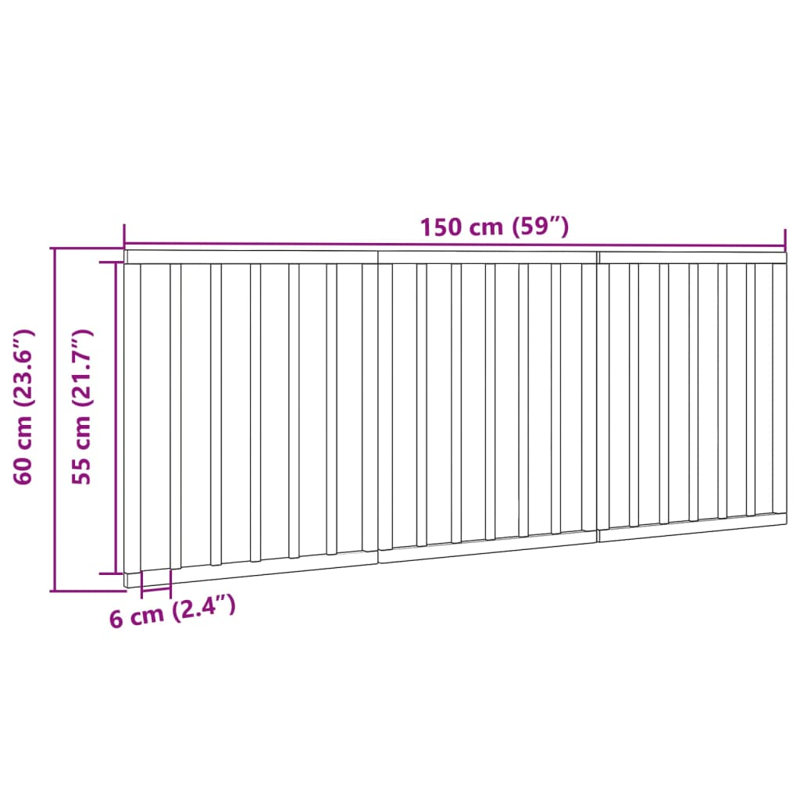 Wyanet Solid Wood Dog House Door, 60cm H x 150cm W x 2cm D, White
