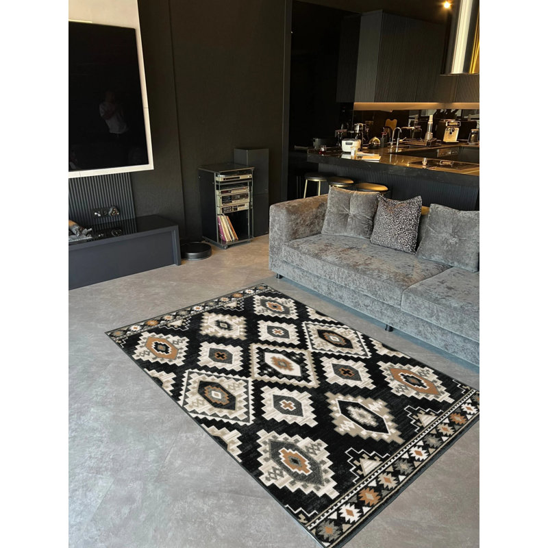Tapis intérieur / extérieur Iyoley, Rectangle 5 pi 1 po x 7 pi 7 po