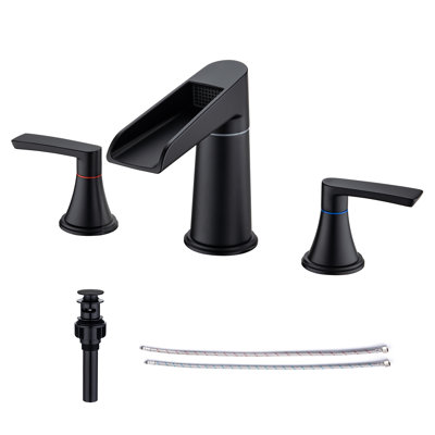 Widespread 2-handle Bathroom Faucet with Drain Assembly