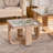 Modern Glass Solid Wood Square Coffee Table Sets