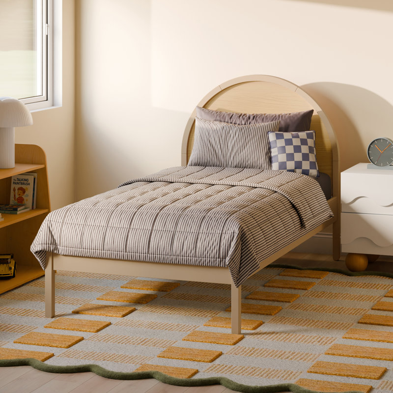 Moab Full Bed, Twin, Taupe/Ash