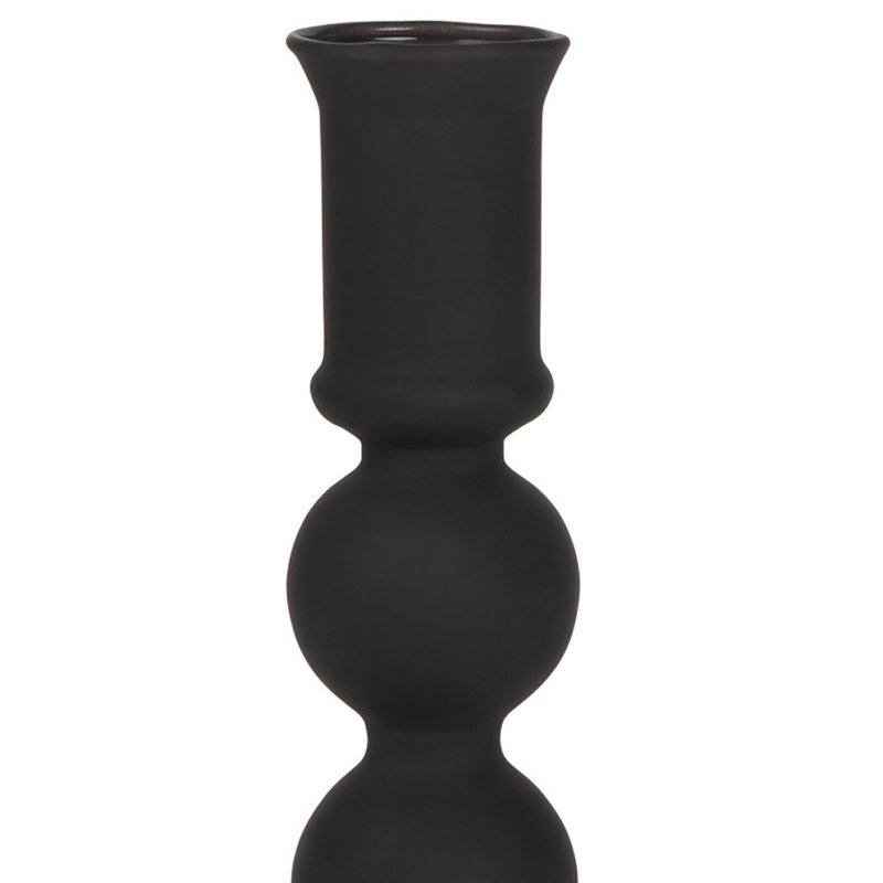 Chandelle de table en verre noir 8 po