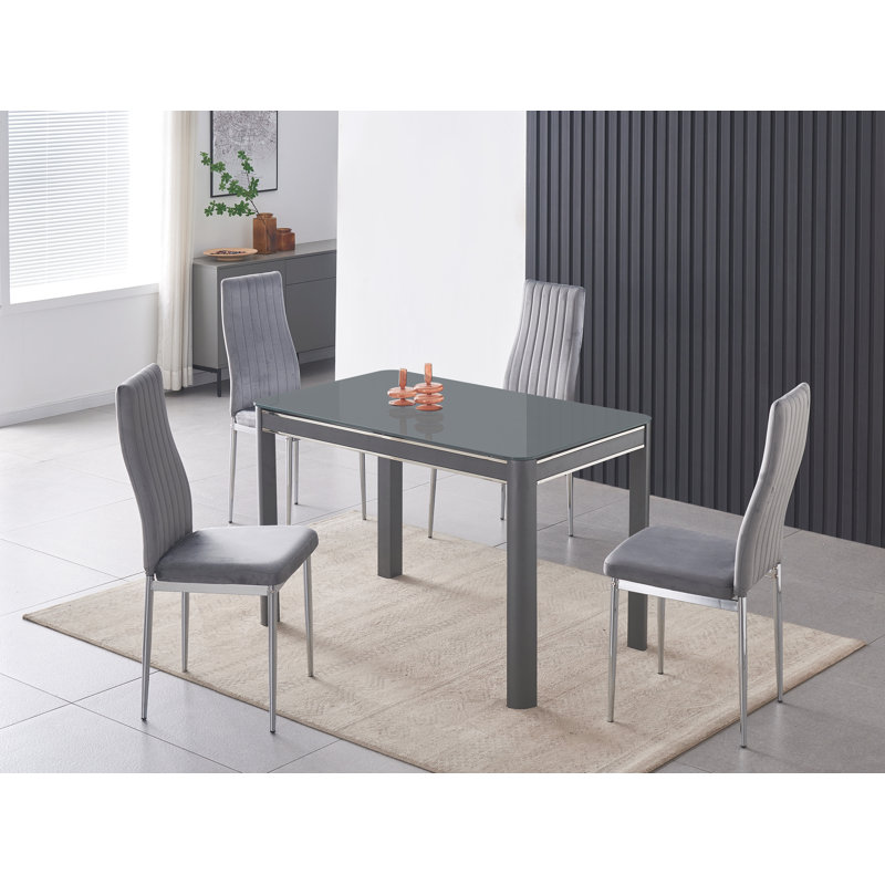 Aadaya 4 - Person Dining Set, Grey