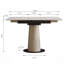 Table de salle à manger rétractable à dalle de roche pliante, table carrée extensible moderne avec base en acier inoxydable revêtue de cuir, table de cuisine à double usage pour les petits appartements