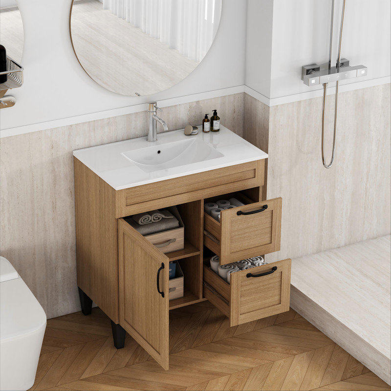 Meuble-lavabo 31,5 "avec lavabo en céramique