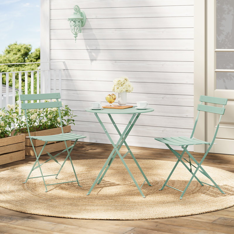 Round 3 - Piece 2 - Person 70Cm L Outdoor Bistro Set, Black