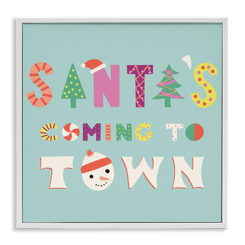«Whimsical Santa's Coming To Town», estampe numérique, conception de Sazerelli Designs, H 24 po x l 24 po