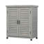 Banc de rempotage extérieur 31,5 po gris - poste de travail en bois avec armoire de rangement et plateau de table en métal pour patio et jardin
