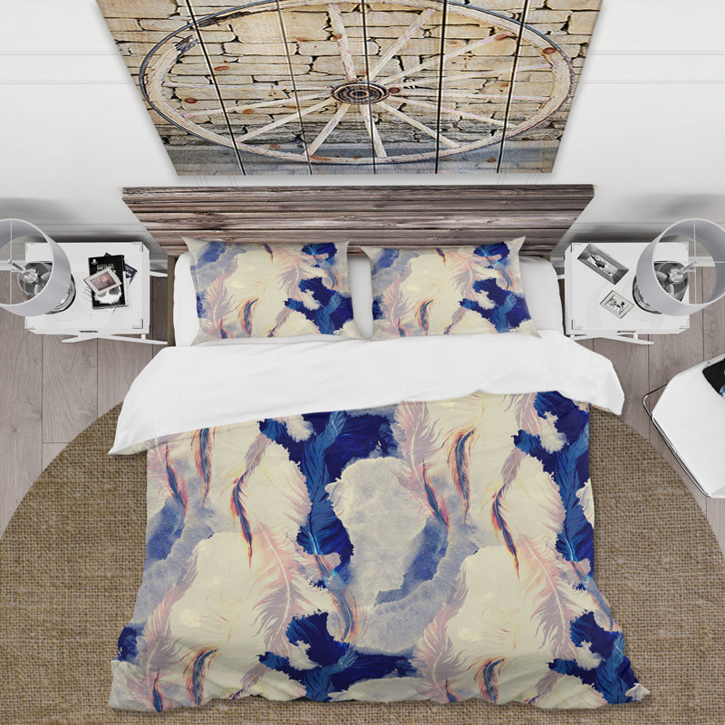 Ensemble de housse de couette en microfibre Quantashia, Housse de couette simple + 1 taie décorative stan