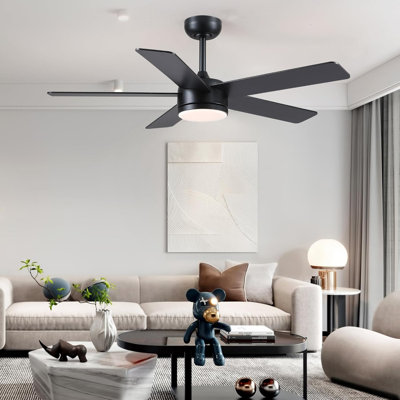 46" Modern Ceiling Fan With Lights And Remote