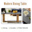 Grande table basse rectangulaire de style Mid-Century moderne avec plateau à motif gris ciment et grands pieds en MDF pour un décor gris de salle à manger et de salon 