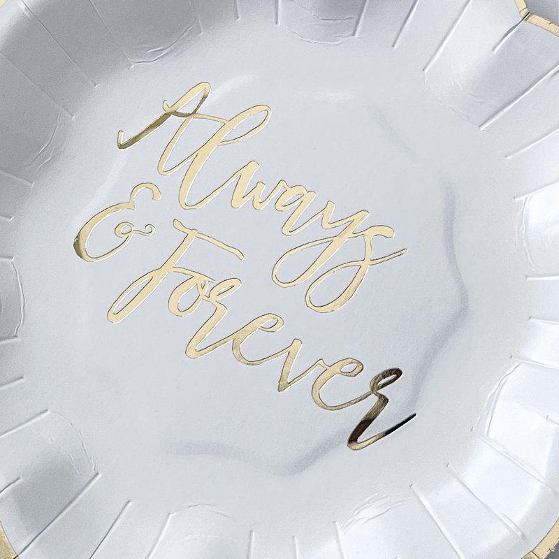 Always & Forever White and Gold 72 Piece Party Tableware Set