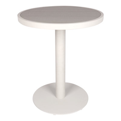 Table ronde 23-5 / 8 po en aluminium et cadre blanc blanc fumé Islandais