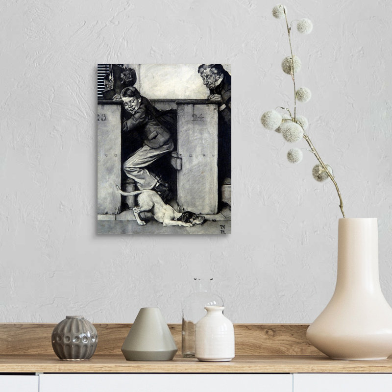 Tom Sawyer: Dog and Beetle (Study), art mural sur toile, H 14 po x l 11 po x P 1,25 po, Toile tendue
