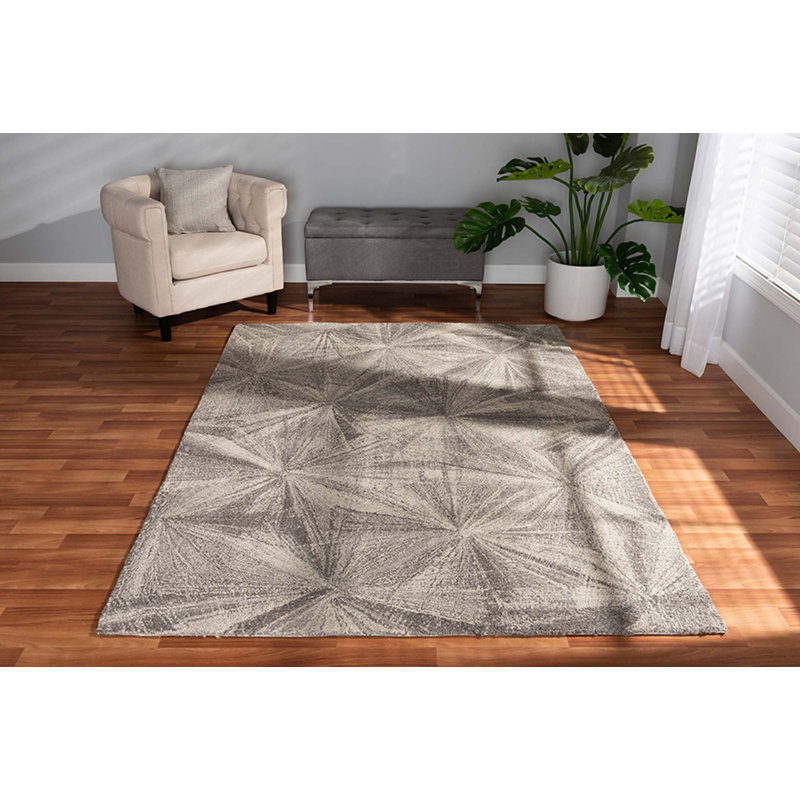 Tapis gris / beige en laine touffeté à la main Kayzia