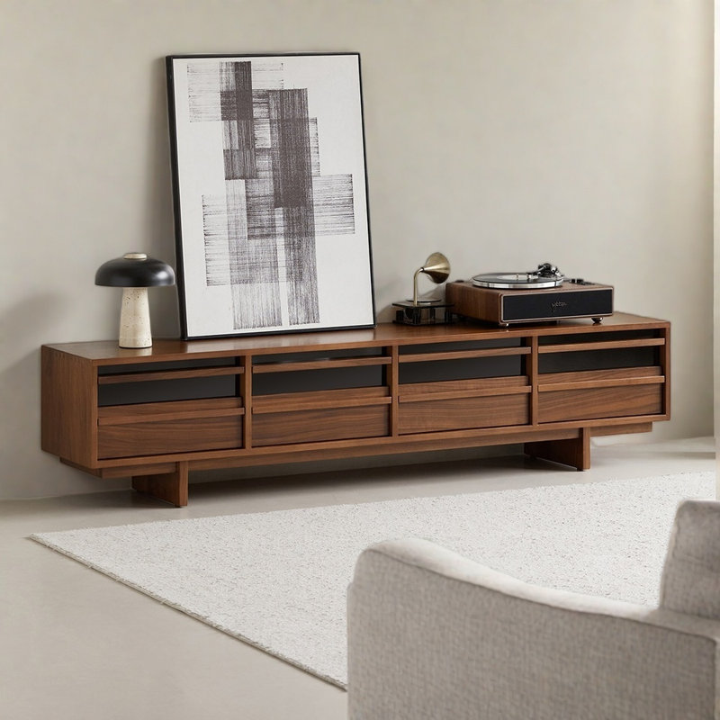 Meuble télé classique de style rétro, 82.68"