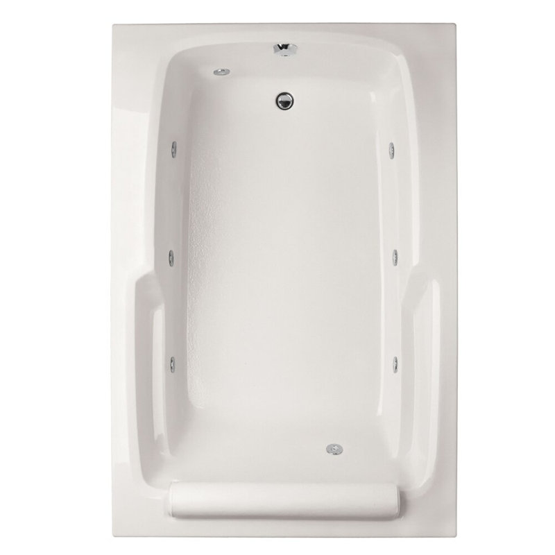 Duo 66'' L Whirlpool Bathtub, White, Polished Chrome