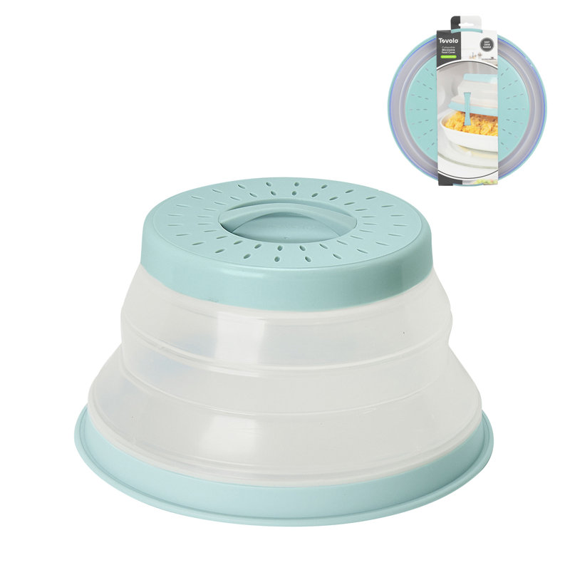 Petit couvercle pour micro-ondes pliable, bleu brume, 8.25"