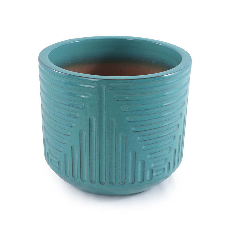 High-quality ceramic flower pots, Cyan