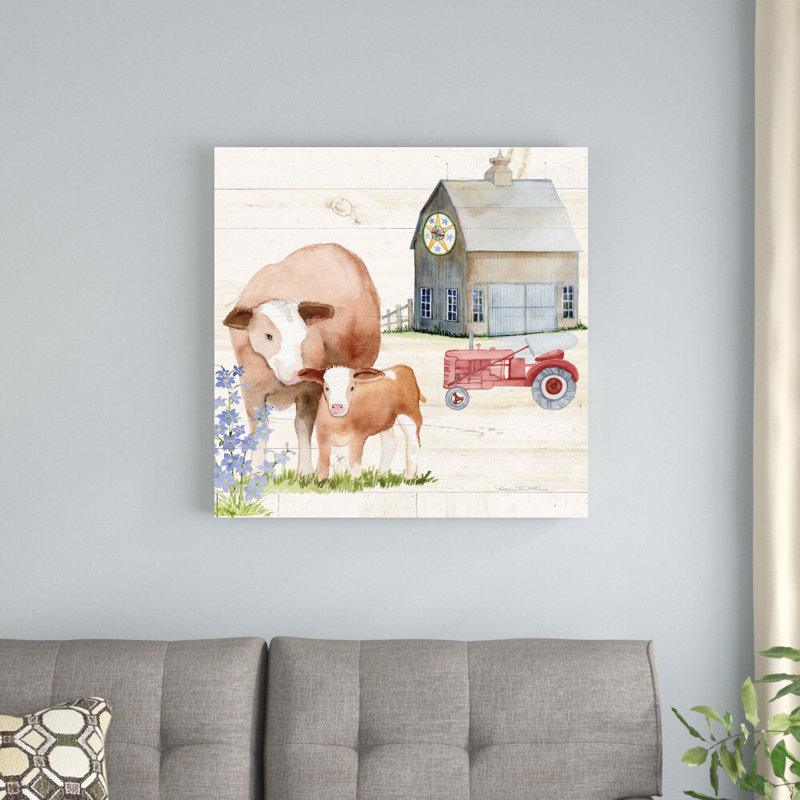 «Life on the Farm I» par Kathleen Parr McKenna, reproduction d'art sur toile tendue, H 30 po x l 30 po