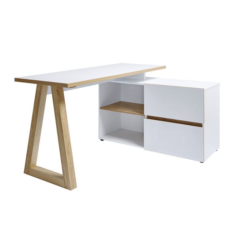 Belfield C 140 Writing Desk, White/Oak