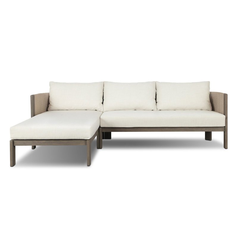 Delancy Outdoor 2PC Sectional-LAF Chaise-Vergo Cream, Left Hand Facing