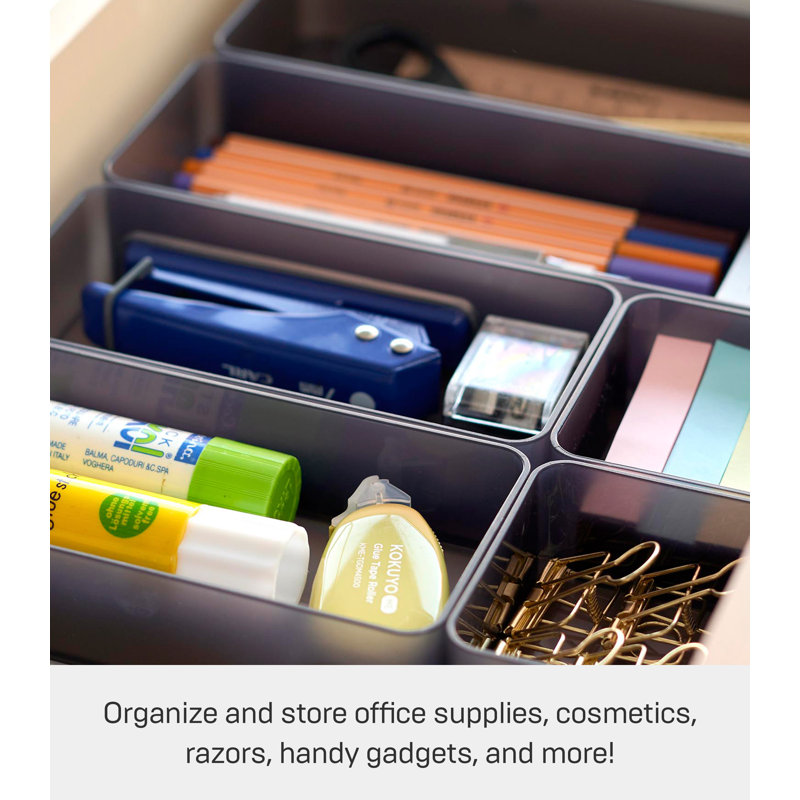 Yamazaki Home Stackable Organizers [Set Of 2] - Four Sizes, Deep, Black