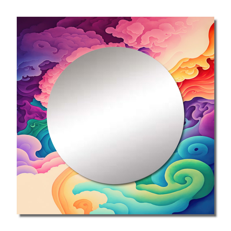 Hisaki - Miroir carré moderne pour décoration murale, 36 po x 36 po