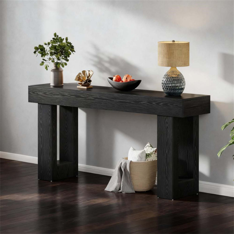 Wooden Console Table, Sofa Side Table For Living Room, Rectangular Design With Rustic Charm And Versatile Use Behind The Couch
