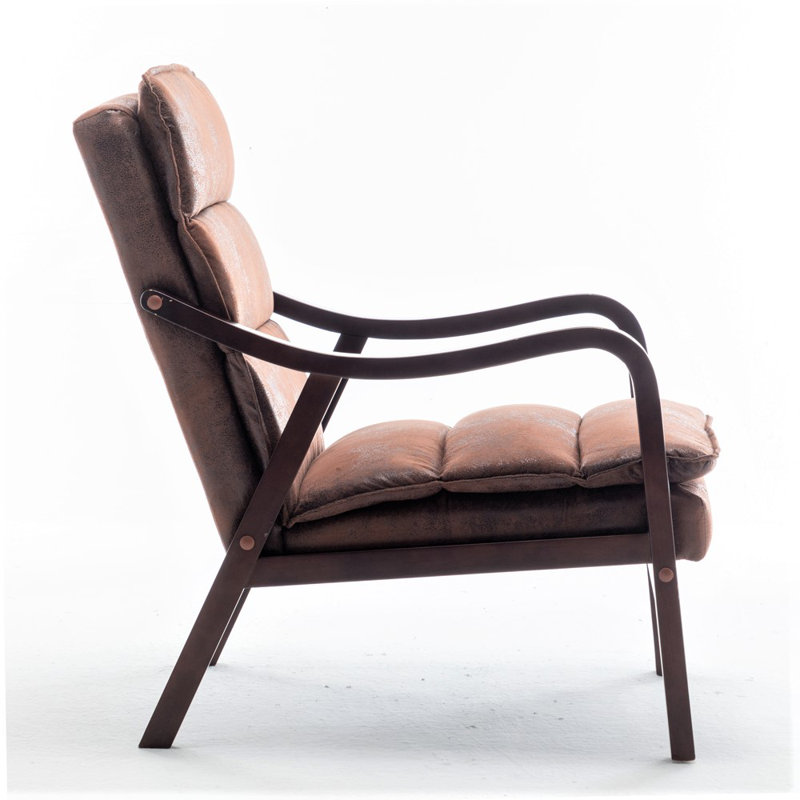 Upholstered Armchair, Brown Microfiber/Microsuede