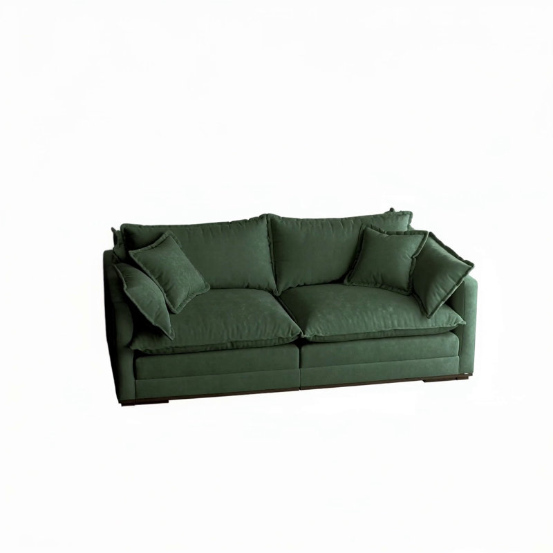 Canapé moderne en tissu pour causeuse pour le salon, canapé profond rembourré de grande taille avec coussins, chenille, Vert