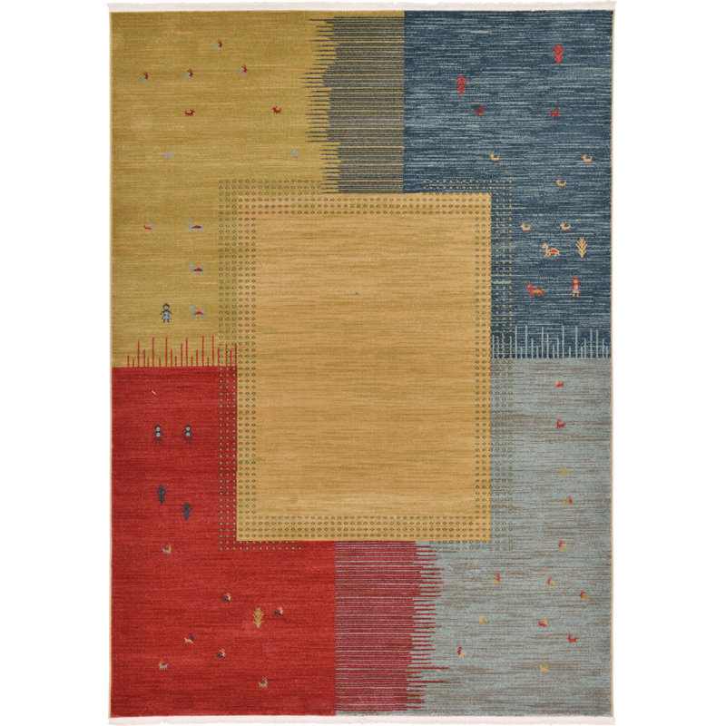 Tapis brun clair à motif abstrait Abrigail, Rectangle 7 pi 1 po x 10 pi