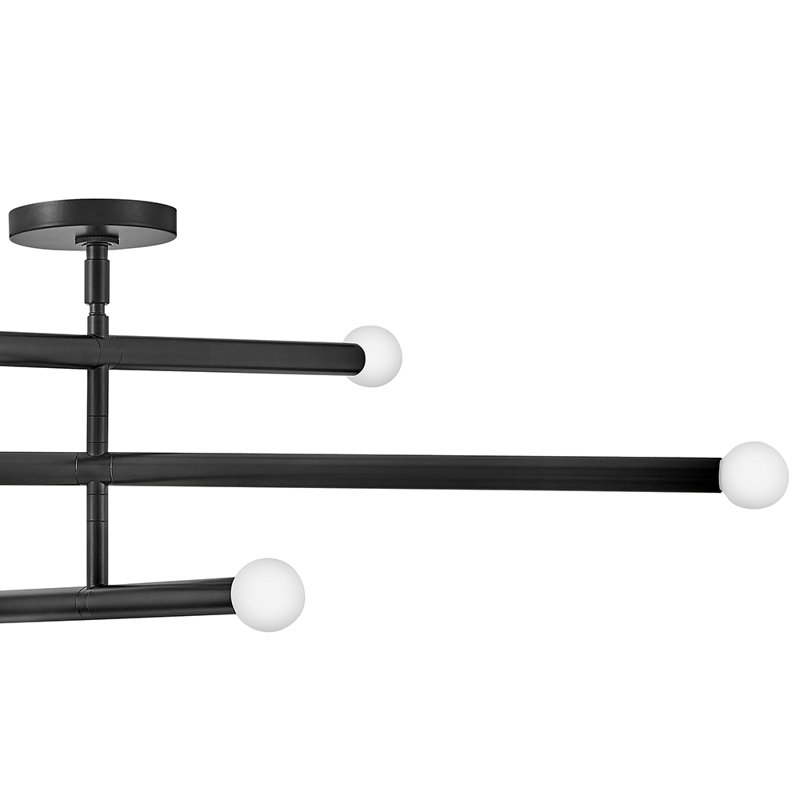 Jamir 6 - Light Dimmable Sputnik Modern Linear Chandelier, Black