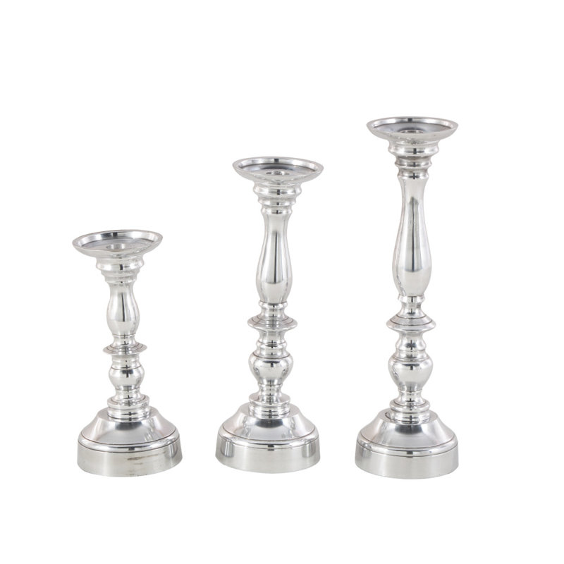 Ensemble de chandelles de table en métal 3 pièces
