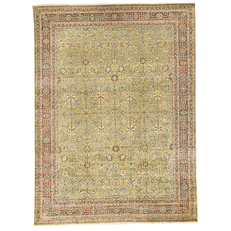Tapis chameau et vin noué à la main de haute qualité