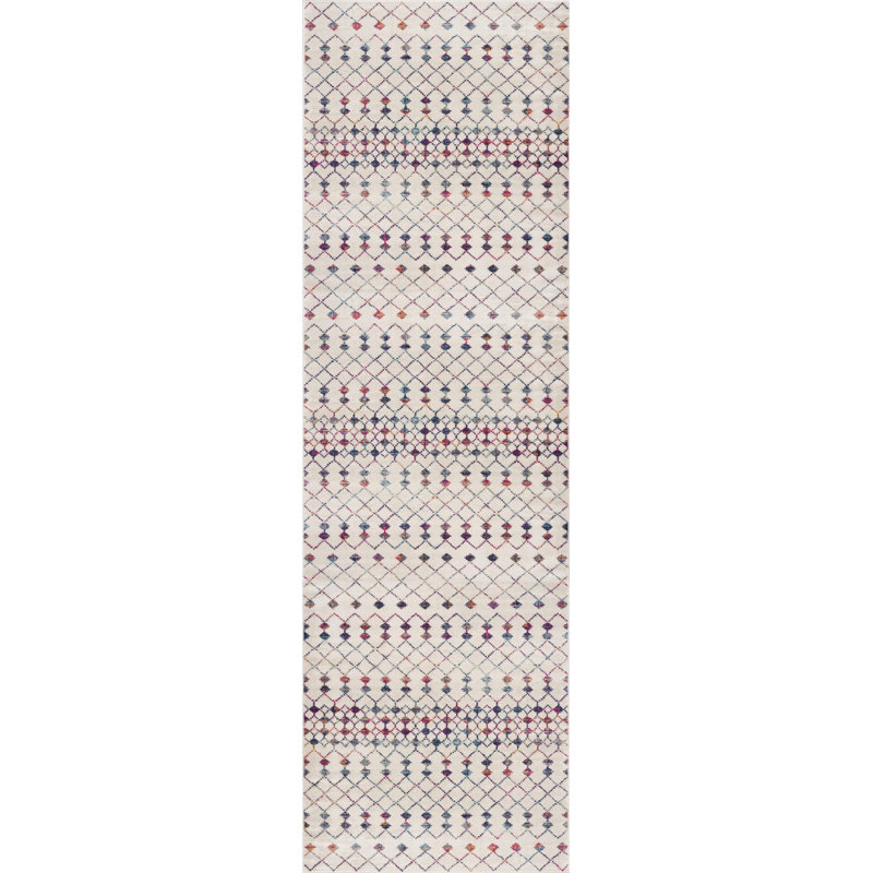 Tapis crème abstrait Kymiere, Tapis de couloir 2 pi 3 po x 6 pi