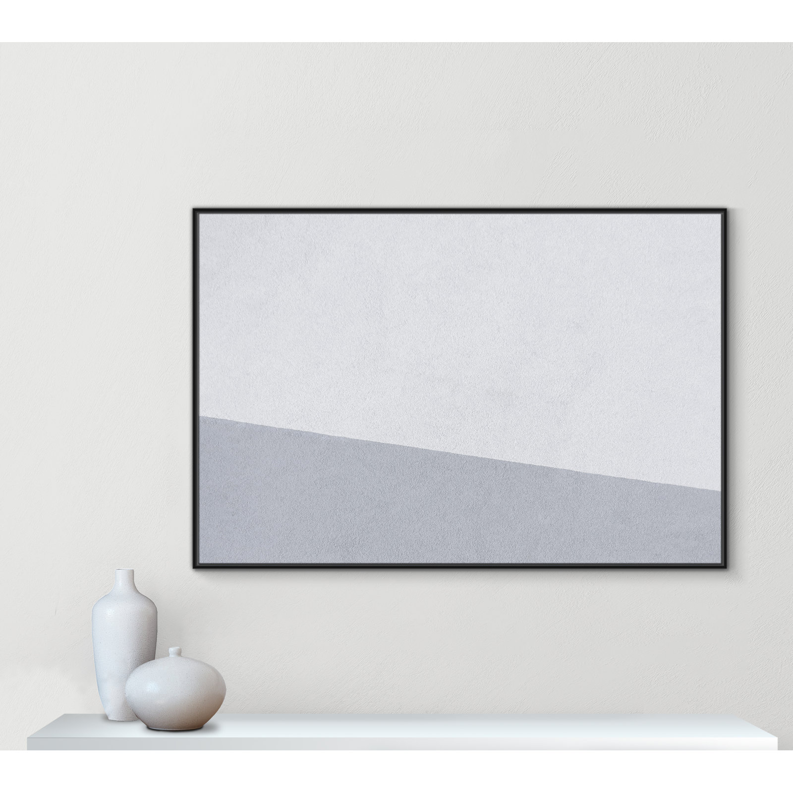Dominic "Abstract Blues" Print, 41.5" H x 61.5" W x 2" D, Black Framed Canvas