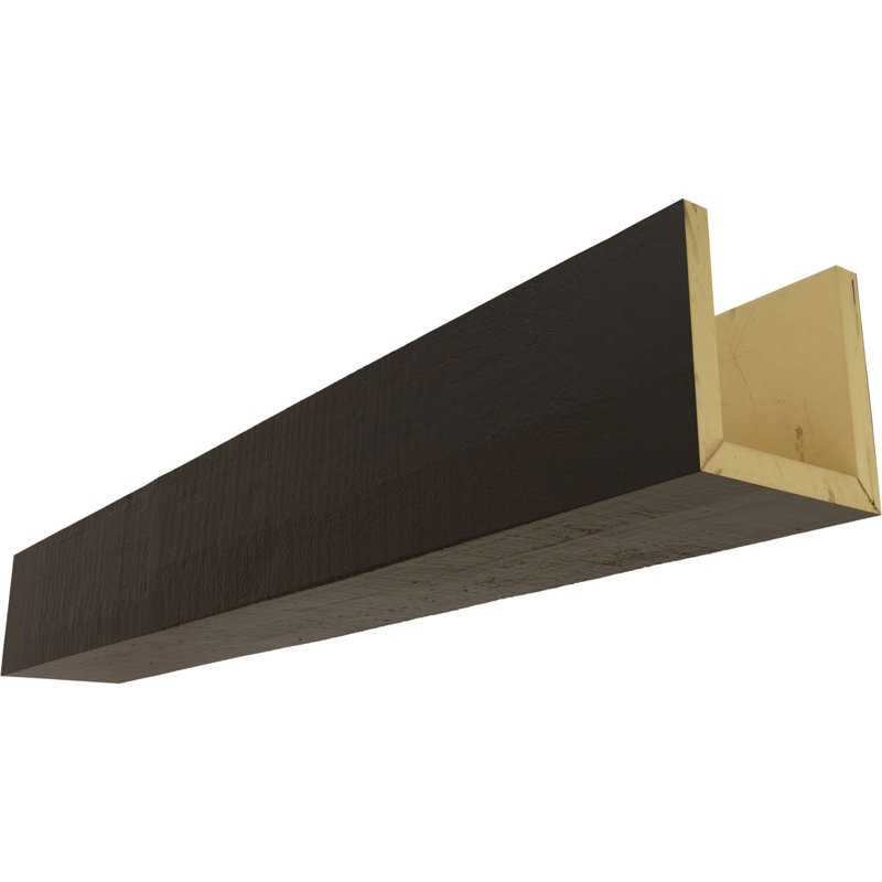 Poutre de plafond 3 côtés en faux bois Endurathane Rough Cedar (poutre en U), 10"H x 4"W, Sangria, 22'L