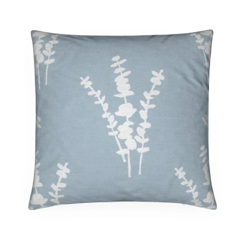 Eucalyptus Square Pillow Cover & Insert, Blue/White Floral, 22"H x 22"W