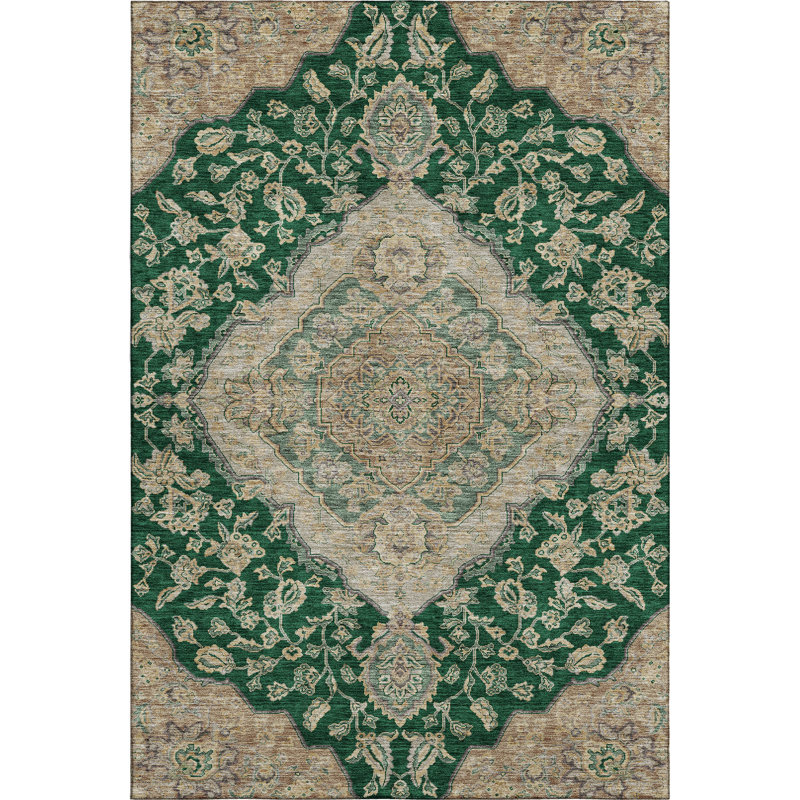 Premium Machine Washable Gurubaksh AMF1151 Global Rug, Rectangulaire 3 pi x 5 pi