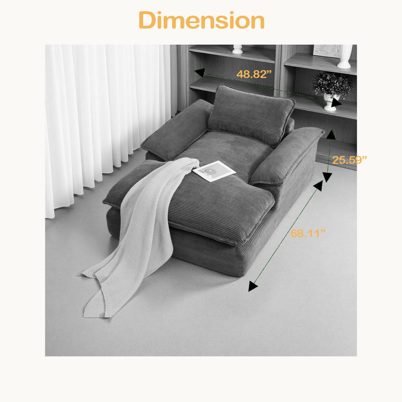 Canapé inclinable à compression avec accoudoirs pour la détente et le confort, Jaune