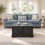Table basse de 80 cm de large avec rangement dissimulé, style ferme, plateau relevable, idéale pour le salon - Noir-627780171