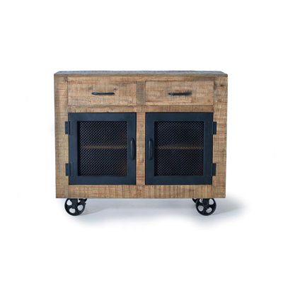 Morrowville Solid Wood 2 -Drawer 2 -Door Rectangle Accent Cabinet