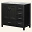 Ensemble de meuble-lavabo avec lavabo en céramique, armoire de rangement abondante - 2 portes à fermeture douce et 5 tiroirs-1647910144