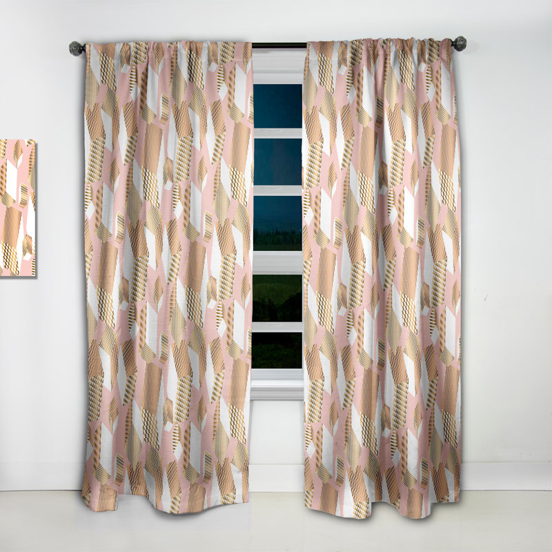 Rideau simple occultant gris Mid-Century, L 52 po x L 120 po