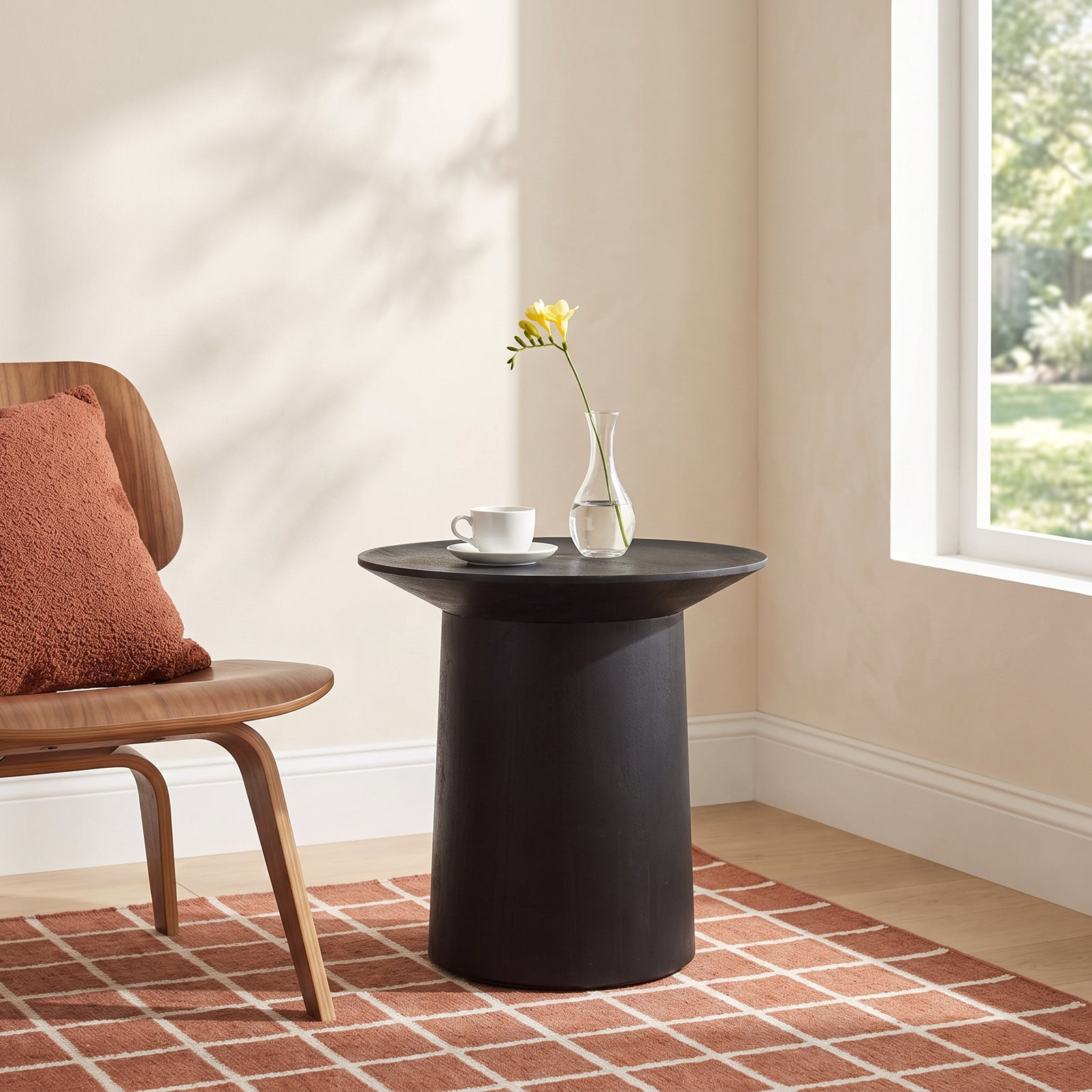 Coco Solid Wood Single End Table, 19" H x 20" W x 20" D
