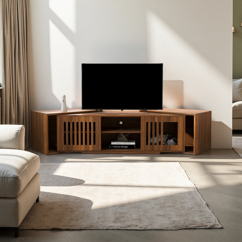 Meuble télé Mid-Century moderne 2 en 1 PET FRIENDLY