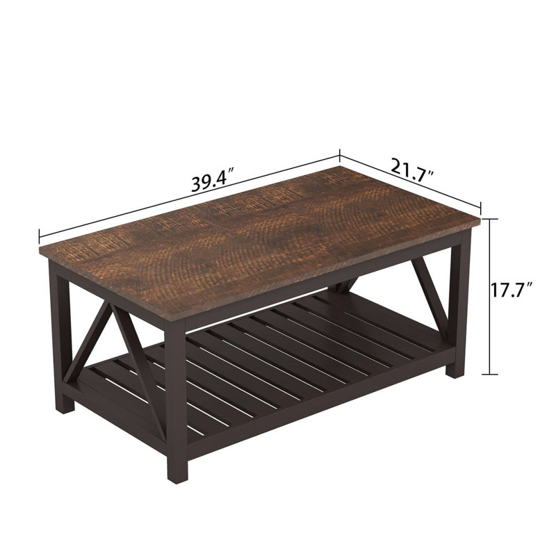 Table basse gigogne Cevon, Brun